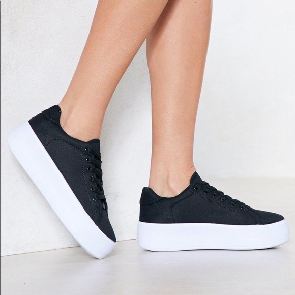Nasty Gal Shoes - NastyGal Black Platform Sneakers